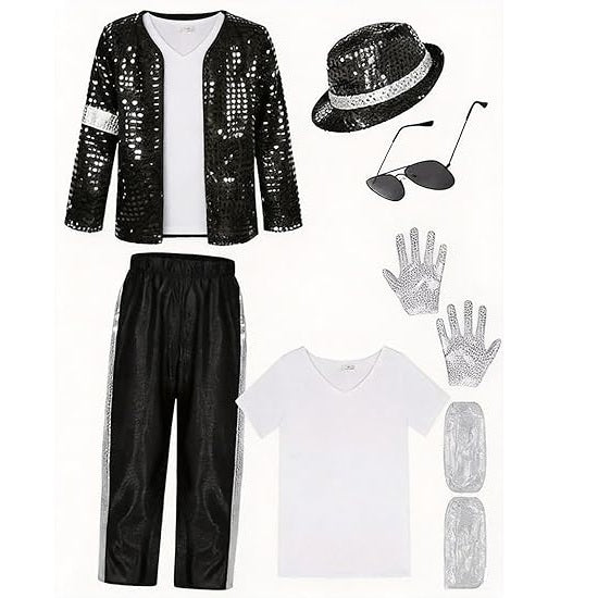 Pop Superstar Michael Jackson Costume Halloween Cosplay Costume for Kids Adults