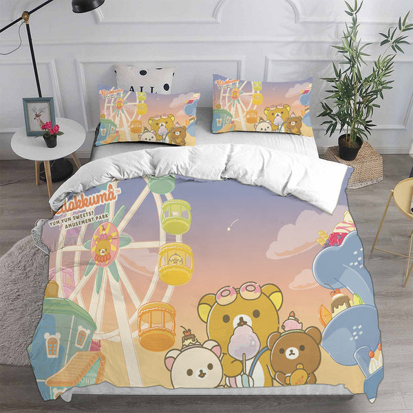 Rilakkuma's Theme Park Adventure Bedding Sets Duvet Cover Halloween Cosplay Comforter Sets
