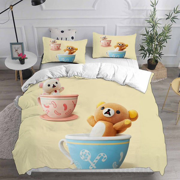 Rilakkuma's Theme Park Adventure Bedding Sets Duvet Cover Halloween Cosplay Comforter Sets