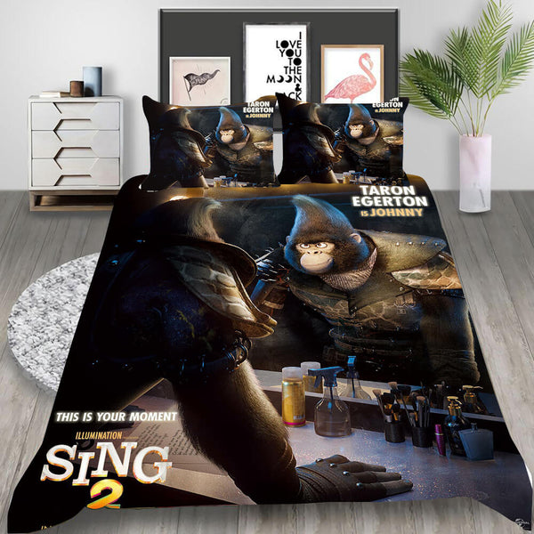 Animated Movie Sing 2 Cosplay Bedding Set Duvet Cover Halloween Bed Sheets