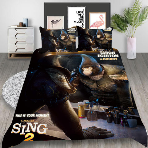 Animated Movie Sing 2 Cosplay Bedding Set Duvet Cover Halloween Bed Sheets
