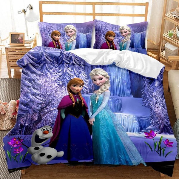 Anime Frozen Cosplay Duvet Cover Set Halloween Quilt Cover