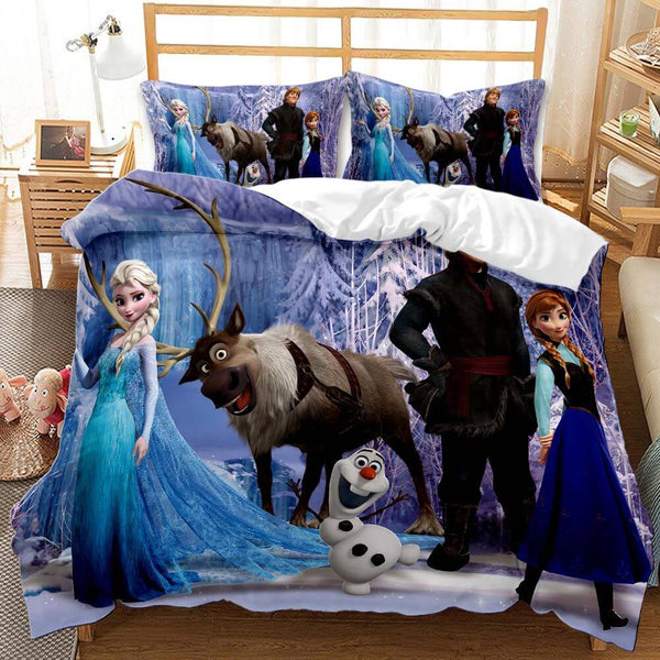 Anime Frozen Cosplay Duvet Cover Set Halloween Quilt Cover