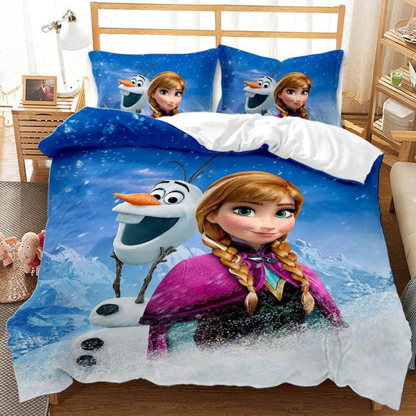 Anime Frozen Cosplay Duvet Cover Set Halloween Quilt Cover