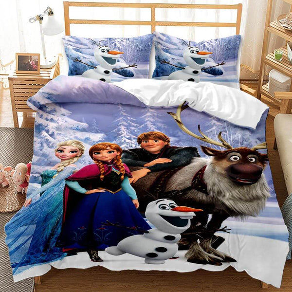 Anime Frozen Cosplay Duvet Cover Set Halloween Quilt Cover