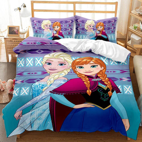 Anime Frozen Cosplay Duvet Cover Set Halloween Quilt Cover