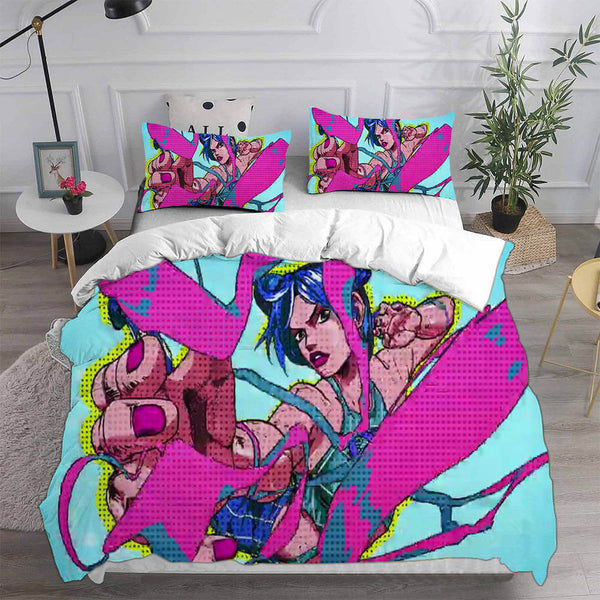Anime JoJo's Bizarre Adventure Stone Ocean Cosplay Bedding Sets Duvet Cover Halloween Comforter Sets