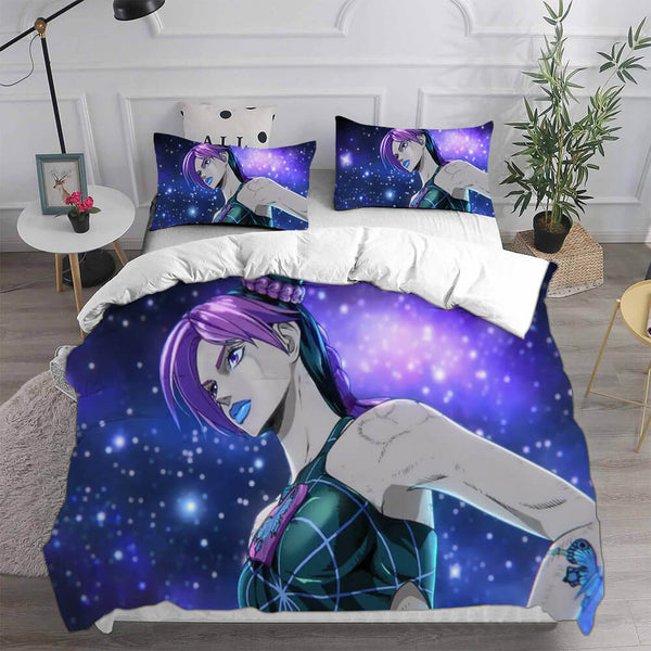 Anime JoJo's Bizarre Adventure Stone Ocean Cosplay Bedding Sets Duvet Cover Halloween Comforter Sets