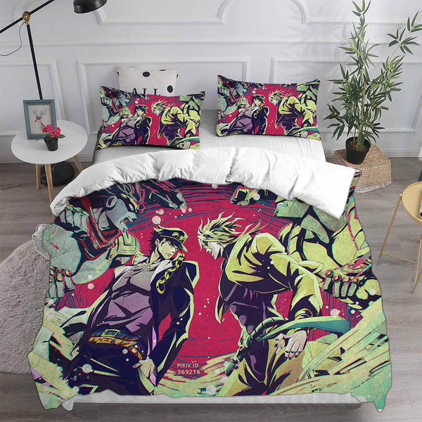 Anime JoJo's Bizarre Adventure Stone Ocean Cosplay Bedding Sets Duvet Cover Halloween Comforter Sets