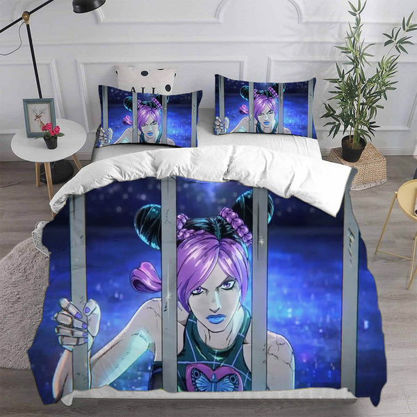 Anime JoJo's Bizarre Adventure Stone Ocean Cosplay Bedding Sets Duvet Cover Halloween Comforter Sets