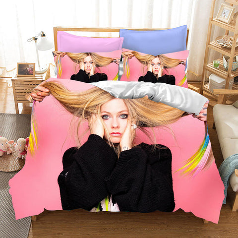 Avril Ramona Lavigne Cosplay Bedding Set Duvet Cover Halloween Bed Sheets
