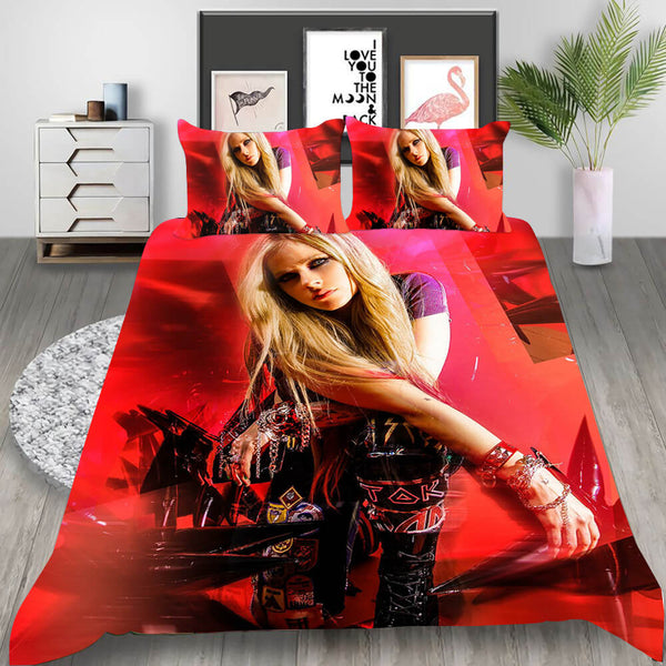 Avril Ramona Lavigne Cosplay Bedding Set Duvet Cover Halloween Bed Sheets