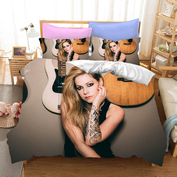 Avril Ramona Lavigne Cosplay Bedding Set Duvet Cover Halloween Bed Sheets