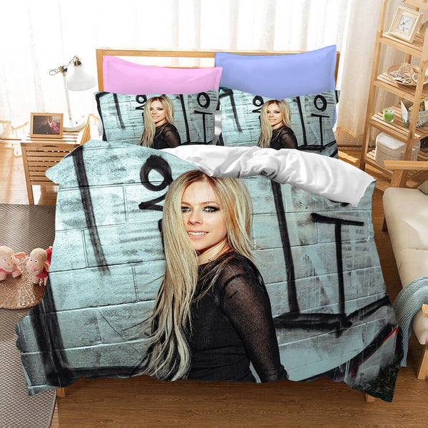 Avril Ramona Lavigne Cosplay Bedding Set Duvet Cover Halloween Bed Sheets