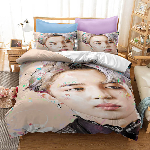 BTS Bangtan Boys Cosplay Bedding Set Duvet Cover Halloween Sheets Bed Set