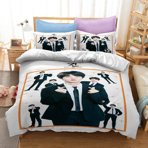 BTS Bangtan Boys Cosplay Bedding Set Duvet Cover Halloween Sheets Bed Set