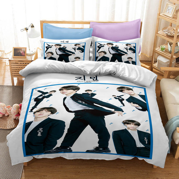BTS Bangtan Boys Cosplay Bedding Set Duvet Cover Halloween Sheets Bed Set
