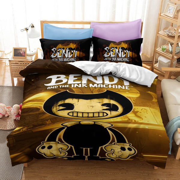 Bendy And The Ink Machine Cosplay Bedding Set Duvet Cover Halloween Bed Sheets