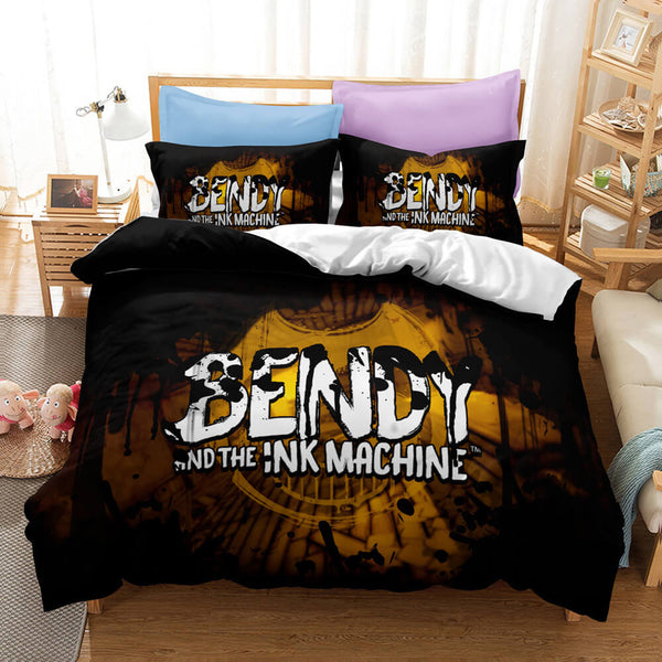 Bendy And The Ink Machine Cosplay Bedding Set Duvet Cover Halloween Bed Sheets