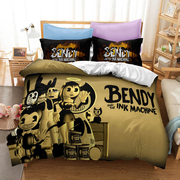 Bendy And The Ink Machine Cosplay Bedding Set Duvet Cover Halloween Bed Sheets