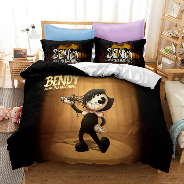 Game Bendy And The Ink Machine Cosplay Bedding Set Duvet Cover Halloween Bed Sheets