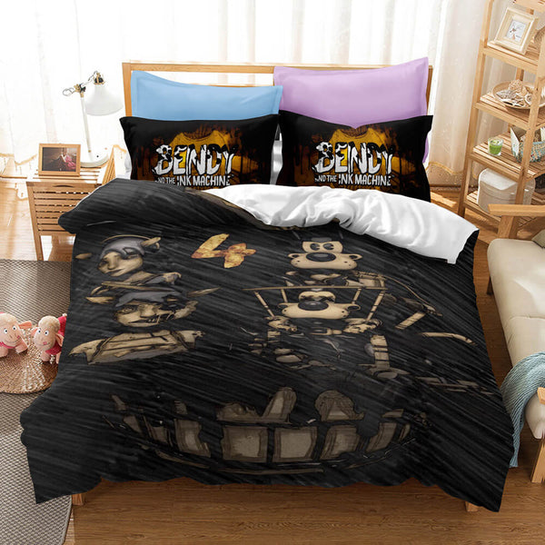 Bendy And The Ink Machine Cosplay Bedding Set Duvet Cover Halloween Bed Sheets