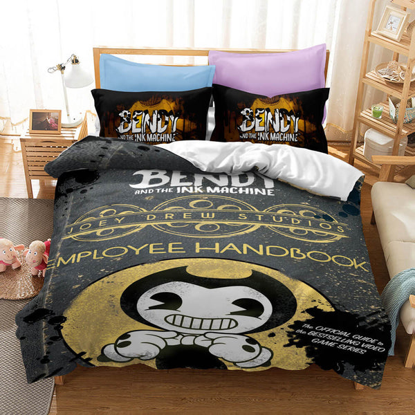 Bendy And The Ink Machine Cosplay Bedding Set Duvet Cover Halloween Bed Sheets