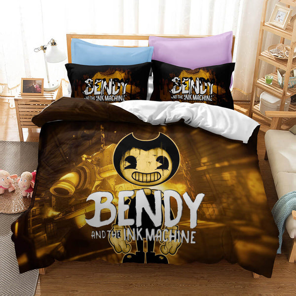 Bendy And The Ink Machine Cosplay Bedding Set Duvet Cover Halloween Bed Sheets