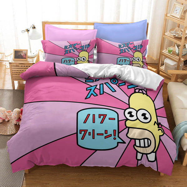 Cartoon The Simpsons Cosplay Bedding Set Duvet Cover Halloween Bed Sheets
