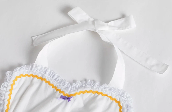 Cosplay Beauty and the Beast Mrs Potts Maid Dress Apron Hats Party Costumes Suit
