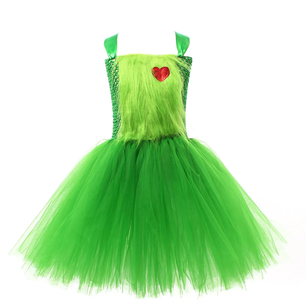 Cosplay Christmas Monster Grinch Kids Dress Halloween Girls Princess Skirt Suits