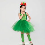 Cosplay Christmas Monster Grinch Kids Dress Halloween Girls Princess Skirt Suits