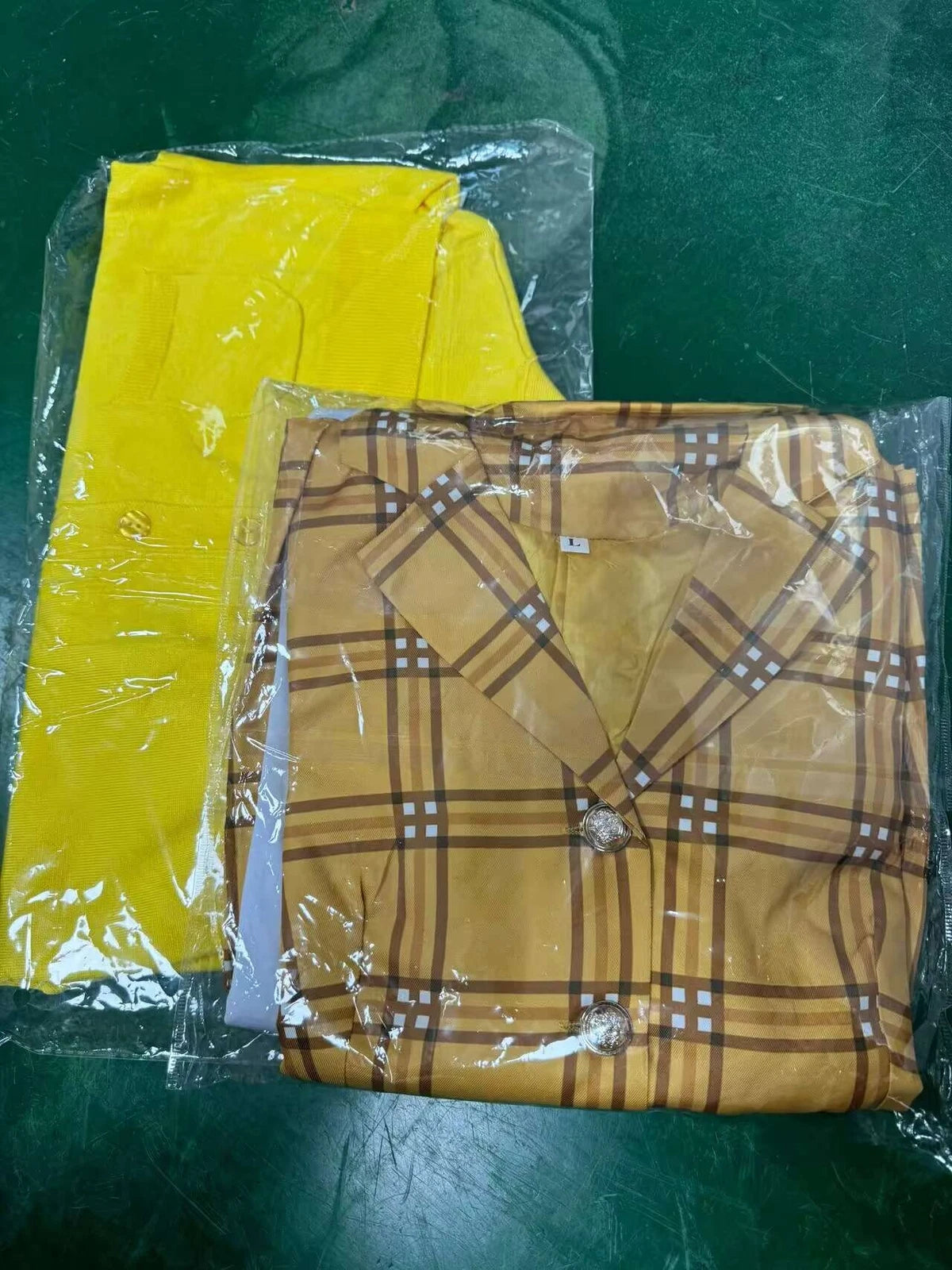 Cosplay Clueless Cher Yellow Check Suits Halloween Masquerade Outfits Costumes