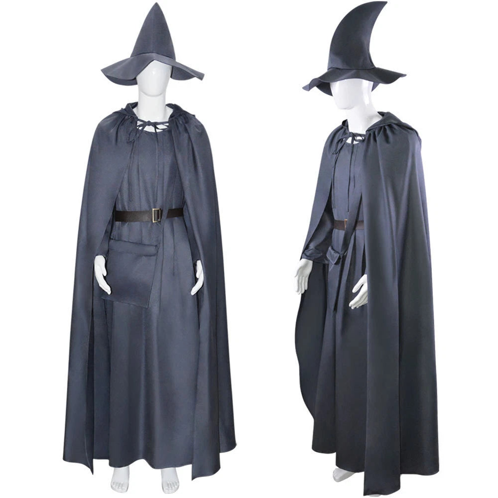 Cosplay Gandalf The Wizard Fairy Costume Gown Halloween Masquerade Full Set Suit
