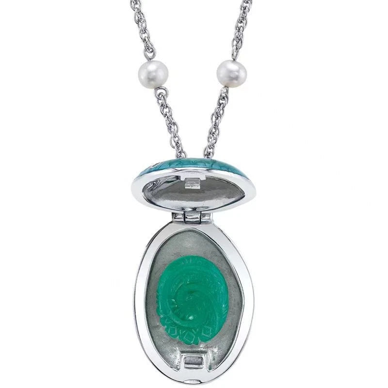 Cosplay Moana Ocean Shell Locket Necklace Openable Pendant Halloween Props Gifts