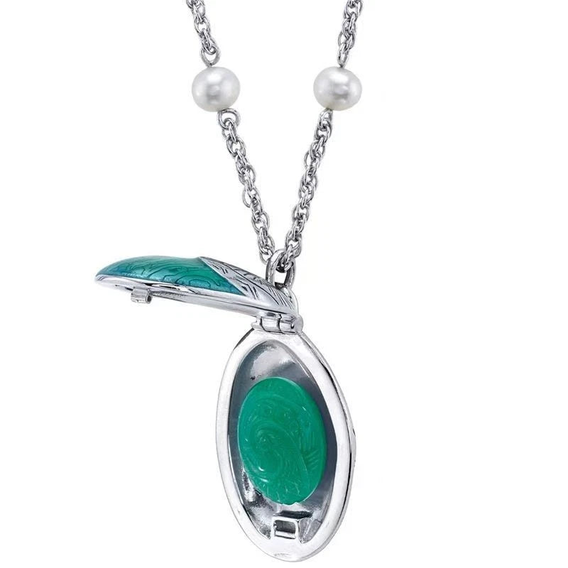 Cosplay Moana Ocean Shell Locket Necklace Openable Pendant Halloween Props Gifts
