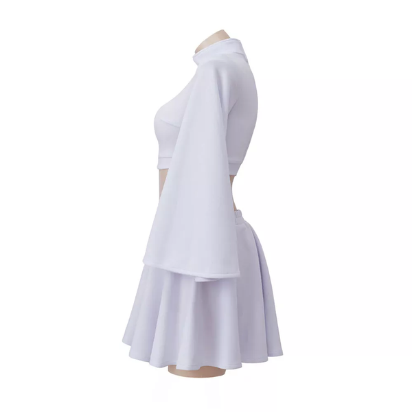 Cosplay Star Wars Princess Leia Costume Halloween Carnival Suit Top Skirts White