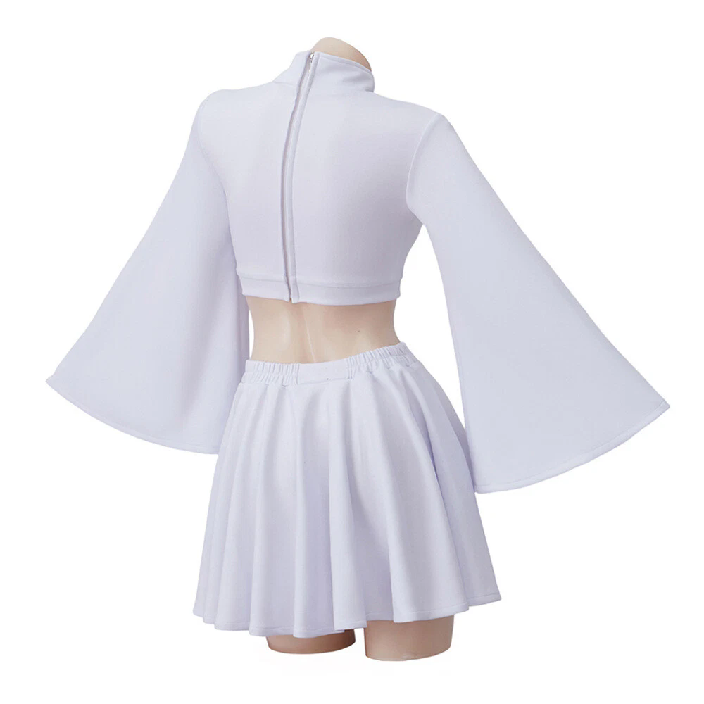 Cosplay SW Princess Leia Costume Halloween Carnival Suit Top Skirts White