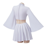 Cosplay SW Princess Leia Costume Halloween Carnival Suit Top Skirts White