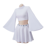 Cosplay SW Princess Leia Costume Halloween Carnival Suit Top Skirts White