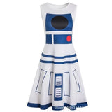 Cosplay SW the Robot R2-D2 Skirt Dress Halloween Party Masquerade Costume