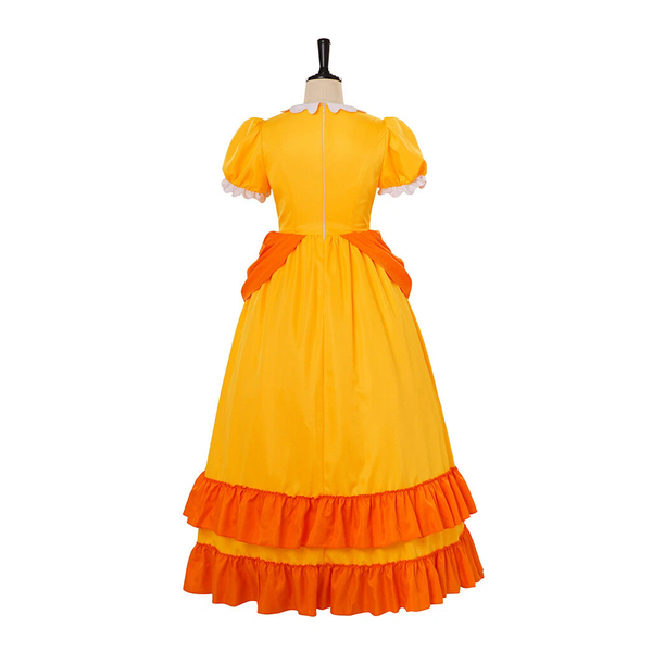 Cosplay Super Mario Bros Princess Daisy Dress Crown Halloween Carnival Suits