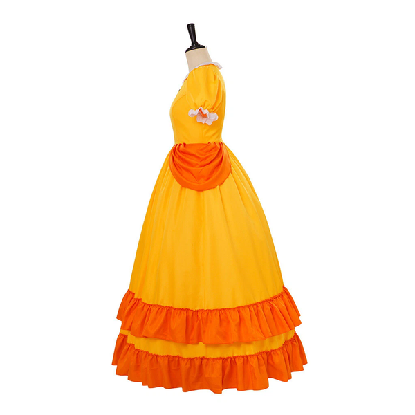 Cosplay Super Mario Bros Princess Daisy Dress Crown Halloween Carnival Suits