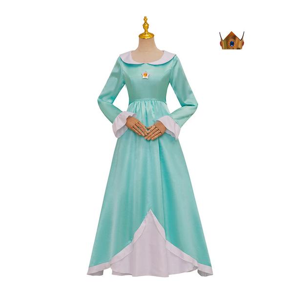 Cosplay Super Mario Bros Princess Rosalina Dress Crown Halloween Carnival Suits
