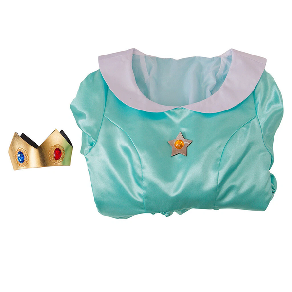 Cosplay Super Mario Bros Princess Rosalina Dress Crown Halloween Carnival Suits