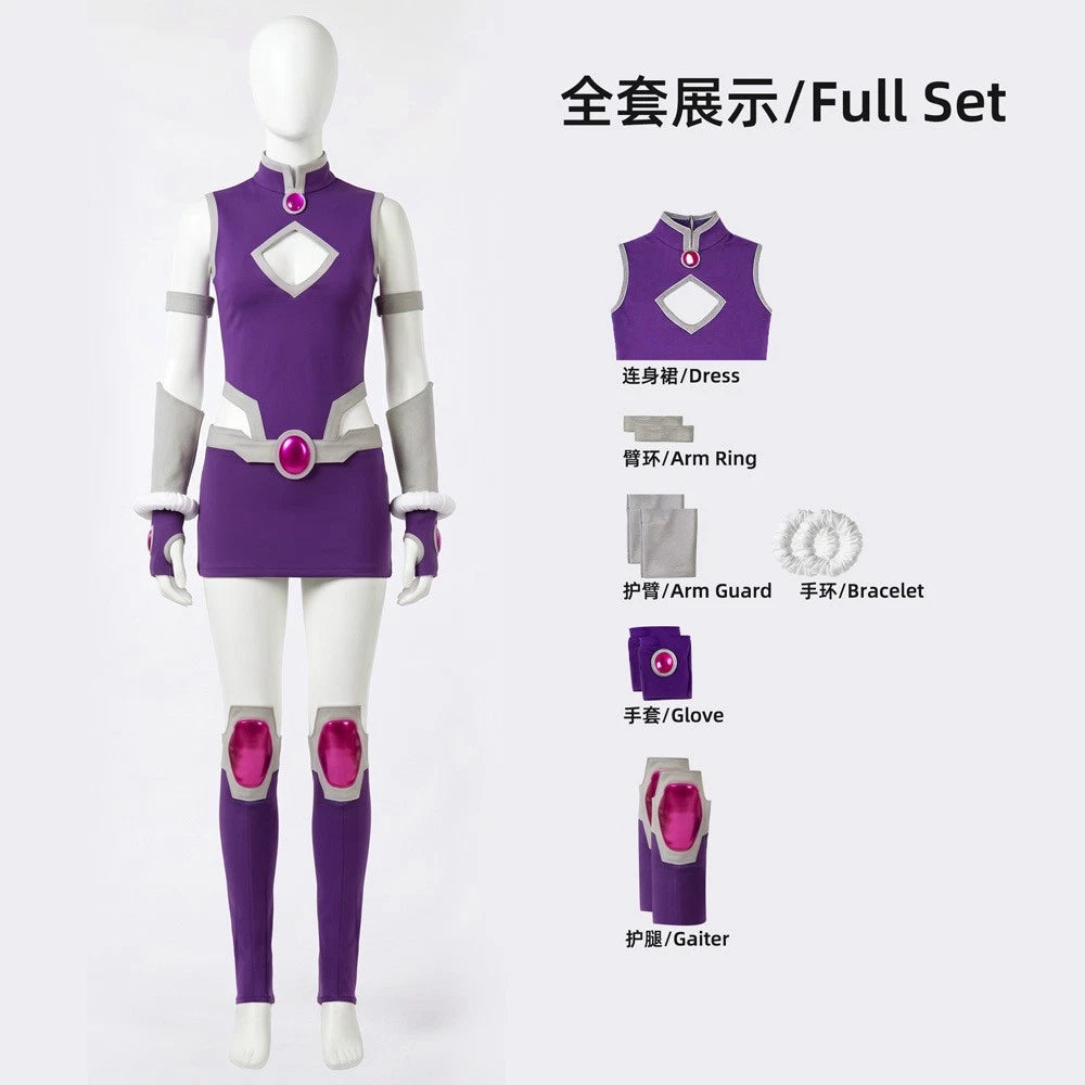 Cosplay Teen Titans Raven Dresses Costume Halloween Superhero Masquerade Suits