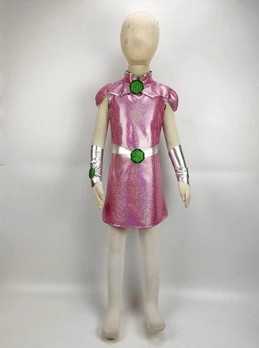 Cosplay Teen Titans Starfire Kids Dress Superhero Princess Koriand'r Girls Suits