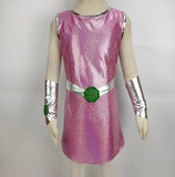 Cosplay Teen Titans Starfire Kids Dress Superhero Princess Koriand'r Girls Suits