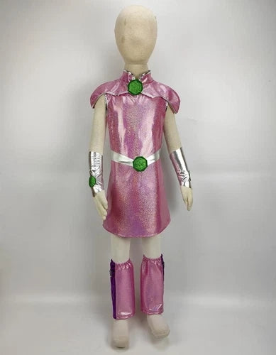 Cosplay Teen Titans Starfire Kids Dress Superhero Princess Koriand'r Girls Suits