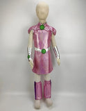 Cosplay Teen Titans Starfire Kids Dress Superhero Princess Koriand'r Girls Suits